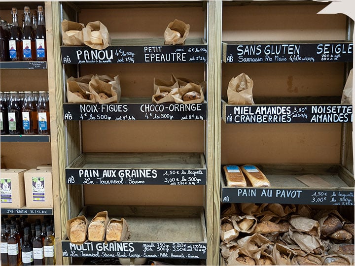 marché paysans noix pain